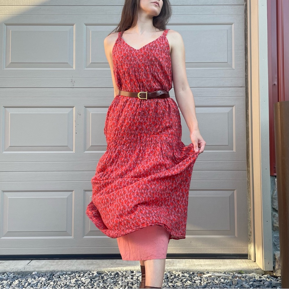 Joie 100% Cotton Bohemian Maxi Summer Sun Tank Dress Large - Picture 3 of 13